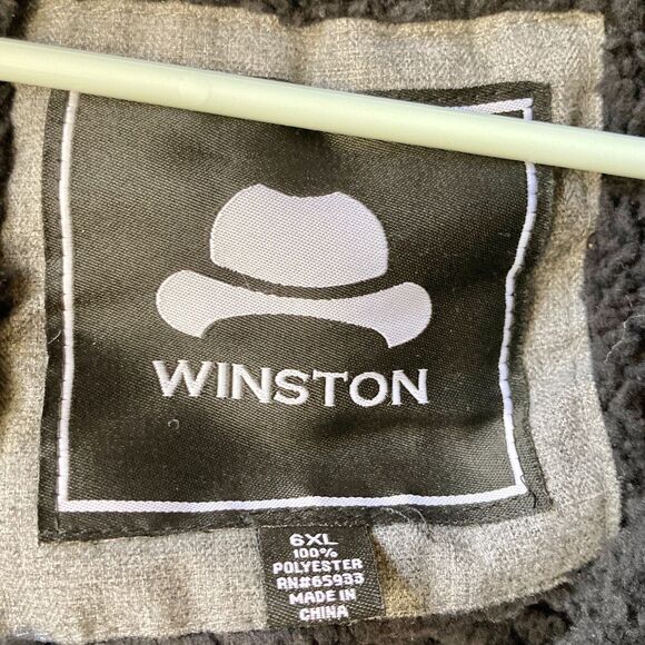 Winston Mens 2 Tone Grey Puffer Vest Jacket Size 6XL Full Zip Sherpa Lined Poly - Picture 12 of 14